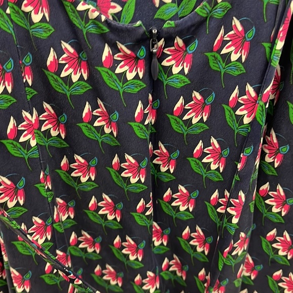 DVF Leyland Zen Floral Halter Dress in Midnight S Silk - Picture 6 of 9